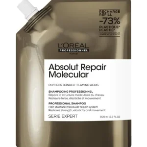 Absolut Repair Molecular Shampoo Refill -shampoo, t&auml;ytt&ouml;pakkaus, 500ml Nopea Toimitus