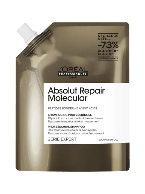 Absolut Repair Molecular Shampoo Refill -shampoo, täyttöpakkaus, 500ml Nopea Toimitus